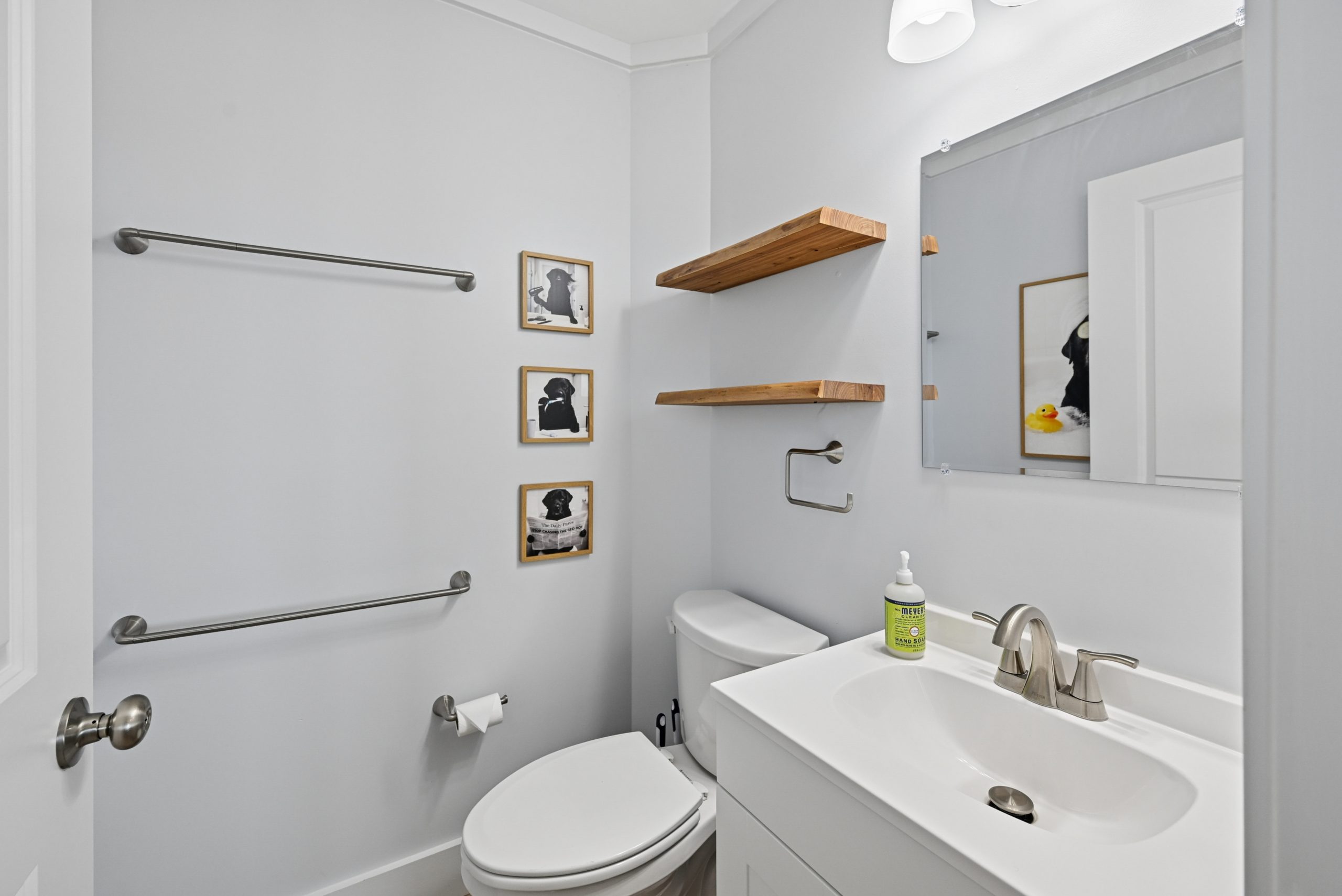 Private half bathroom in master bedroom suite.